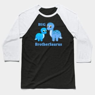 Cute Blue Brontosaurus Big Brother Dinosaur Baseball T-Shirt